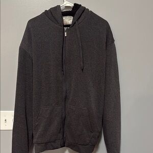 Men's Dark Gray Zip-Up Sweater